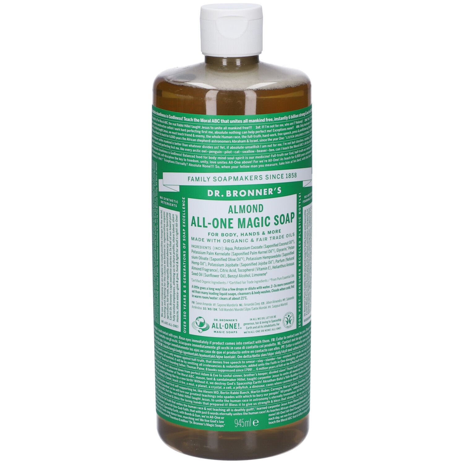Dr. Bronner’s Sapone Liquido 18-In-1 alla Mandorla 945 ml liquido — confronto prezzi