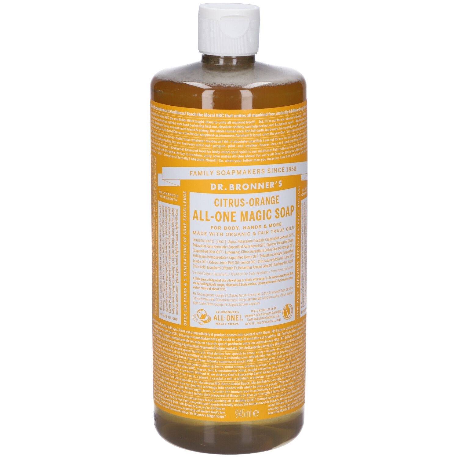 Dr. Bronner’s Sapone Liquido 18-In-1 agli Agrumi 945 ml Schiuma da bagno