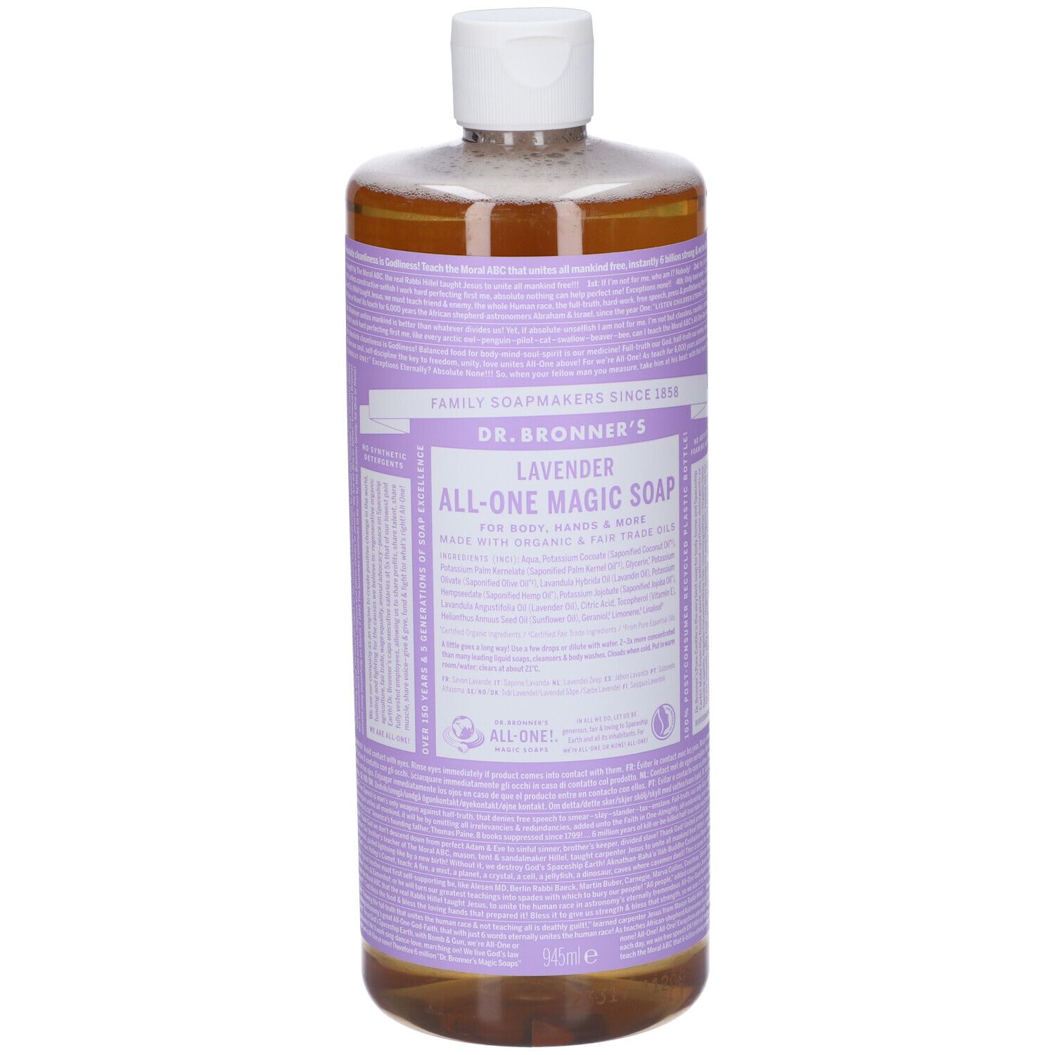 Dr. Bronner’s Sapone Liquido 18-In-1 alla Lavanda 945 ml liquido