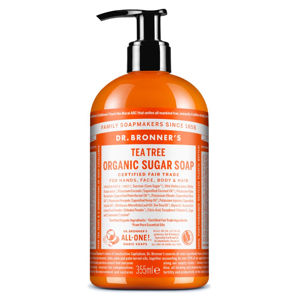 Dr. Bronner's Sapone di Zucchero Bio Tea Tree 355 ml