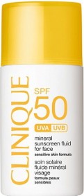 Clinique Mineral Sunscreen Fluid For Face Spf 50 Solare Viso Pelli Sensibili Protezione Alta 30ml