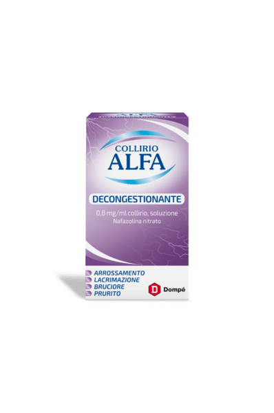 Collirio Alfa Gocce Oculari 0,8 mg/ml Nafazolina Decongestionante Flacone 10 ml