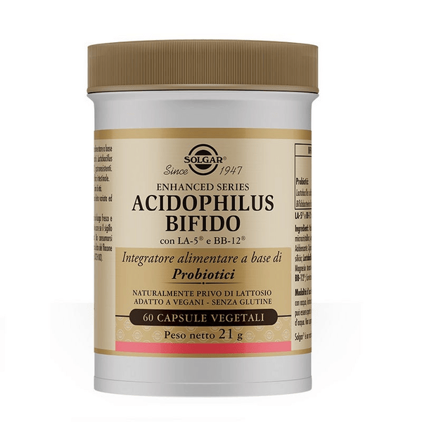 Solgar Acidophilus Bifido Integratore Probiotici 60 Capsule