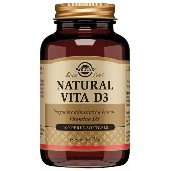 Solgar Natural Vita D3 Integratore Vitamina D 100 Perle