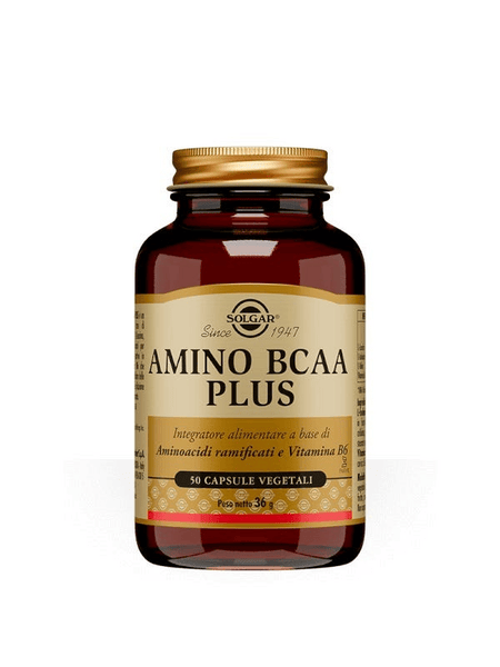 Solgar Amino BCAA Plus Integratore Aminoacidi Ramificati 50 Capsule Vegetali