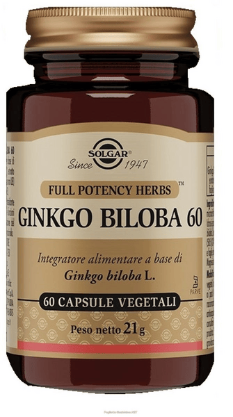 Solgar GinkGo Biloba 60 Integratore Microcircolo 60 Capsule Vegetali — confronto prezzi