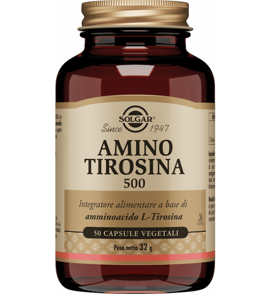 Solgar Amino Tirosina 500 Integratore Tiroide 50 Capsule Vegetali