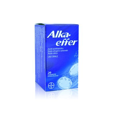 Alkaeffer Antidolorifico Trattamento Febbre e Dolore con Acido Acetilsalicilico 20 Compresse Effervescenti — confronto prezzi