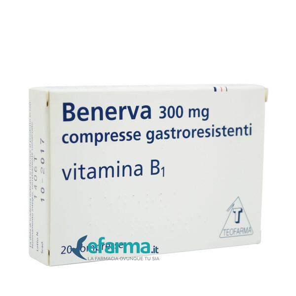 Benerva 300 mg Vitamina B1 20 Compresse Gastroresistenti