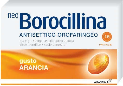 Neoborocillina Antisettico Orofaringeo 16 Pastiglie Arancia