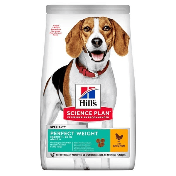 Hill's Science Plan Perfect Weight Crocchette Pollo Per Cani Taglia Media 12Kg — confronto prezzi