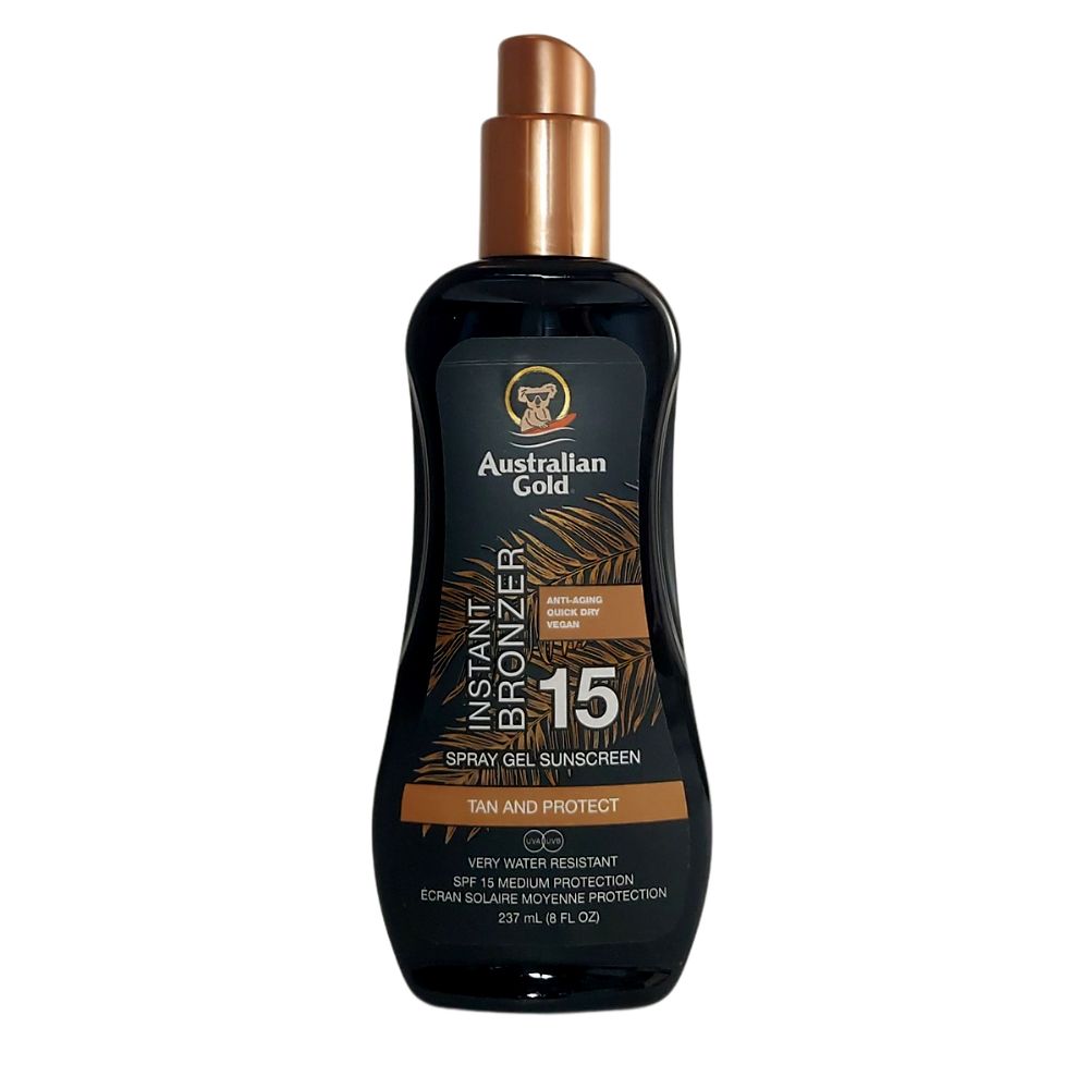 Australian Gold SPF15 Spray gel protezione solare con abbronzante 237 ml