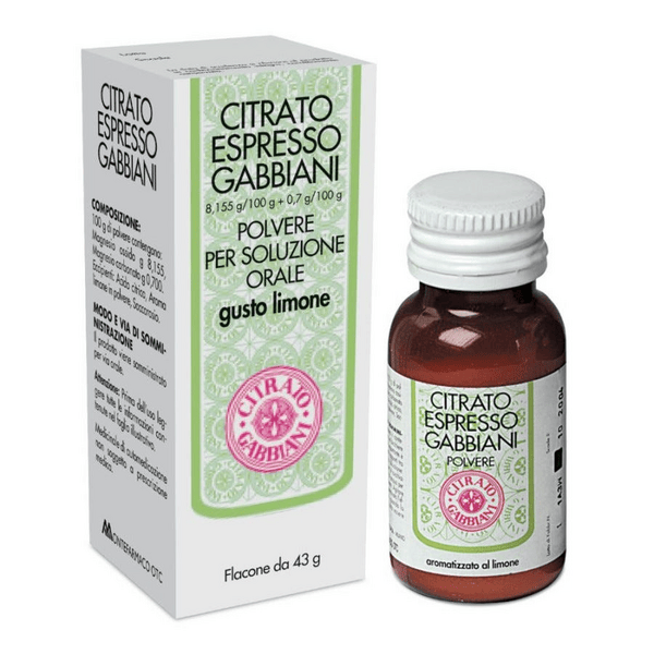Citrato Espresso Gabbiani Magnesio Polvere Lassativa Gusto Limone 43 g