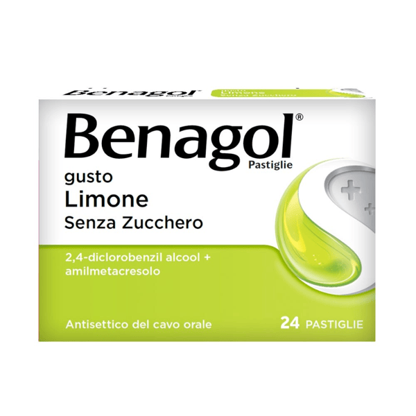 Benagol Antisettico Per Bocca e Gola Limone Senza Zucchero 24 Pastiglie