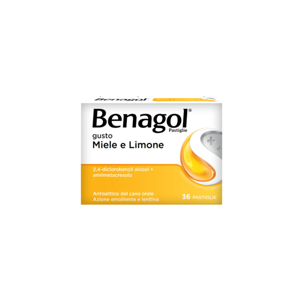 Benagol Antisettico Per Bocca e Gola Miele e Limone 36 Pastiglie