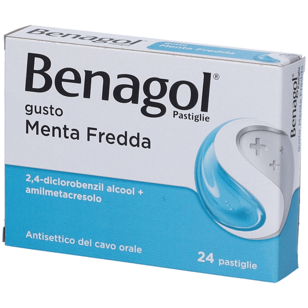 Benagol Pastiglie Menta Fredda Antisettico per Cavo Orale 24 Pastiglie