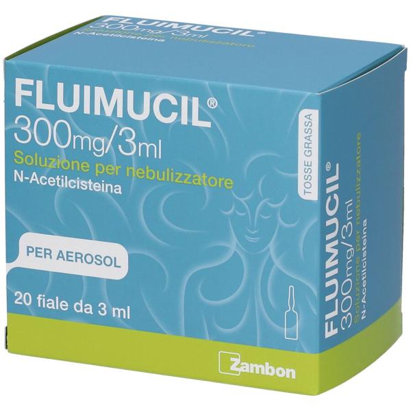 Fluimucil 300 mg/3 ml 20 Fiale da 3 ml Soluzione per Nebulizzatore per Tosse Grassa