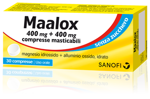Maalox Senza Zucchero 400mg + 400mg Antiacido Aroma Limone 30 Compresse Masticabili