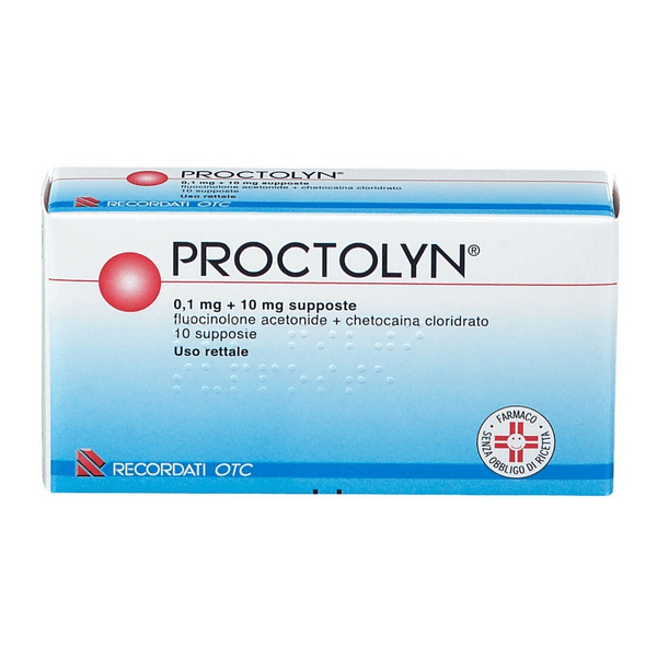 Proctolyn 0,1 mg + 10 mg Chetocaina cloridrato Emorroidi 10 Supposte