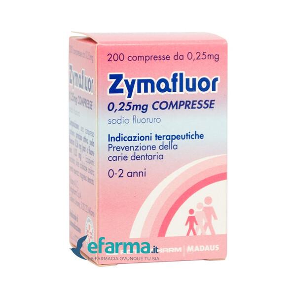 Zymafluor 0,25 mg Sodio Fluoruro Prevenzione Carie 200 Compresse