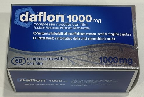 Daflon 1000mg Compresse per Insufficienza Venosa, 60 Compresse Rivestite