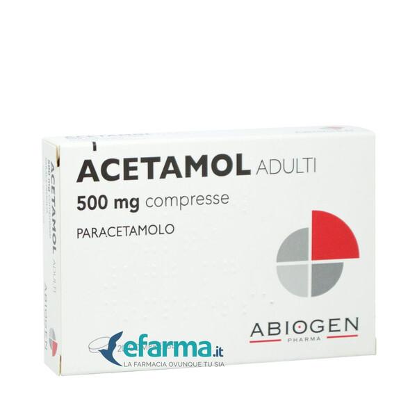 Acetamol 500 mg Adulti Paracetamolo 20 Compresse