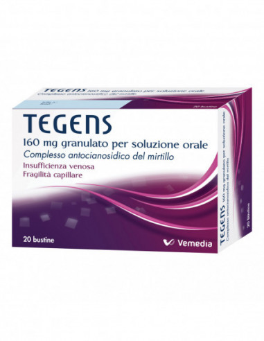 Tegens 160 Mg Per L'insufficienza Venosa Gambe Gonfie Stanche E Pesanti 20 Bustine