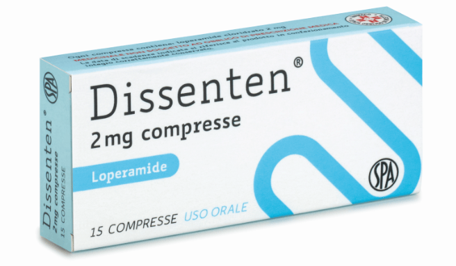 Dissenten 2mg Loperamide Cloridrato Diarrea Acuta e Cronica 15 Compresse
