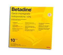 Betadine 10% Iodopovidone 10 Garze Impregnate 10 x10