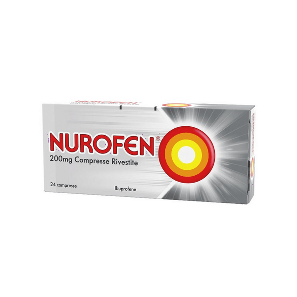 Nurofen 200 mg Analgesico Per Mal di Testa Dolori Ai Denti e Muscolari 24 Compresse