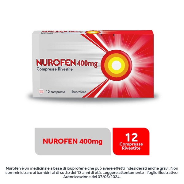 Nurofen 400 mg Analgesico Per Mal di Testa Dolori Muscolari e Articolari 12 Compresse