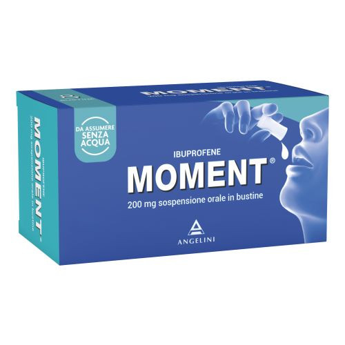 Moment Ibuprofene 200mg Sospensione Orale 8 Bustine Analgesico Antinfiammatorio