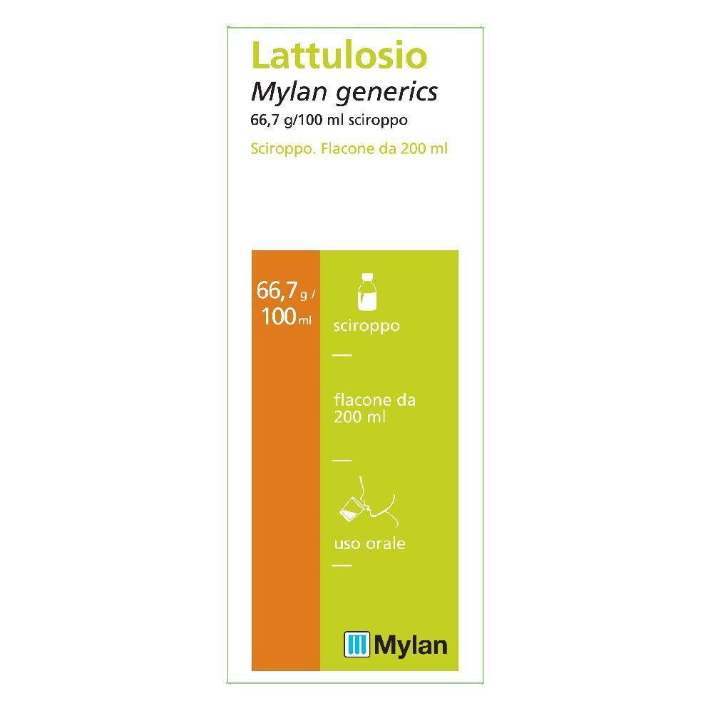 Lattulosio Mylan 66,7g / 100ml Sciroppo Lassativo Flacone 200 Ml