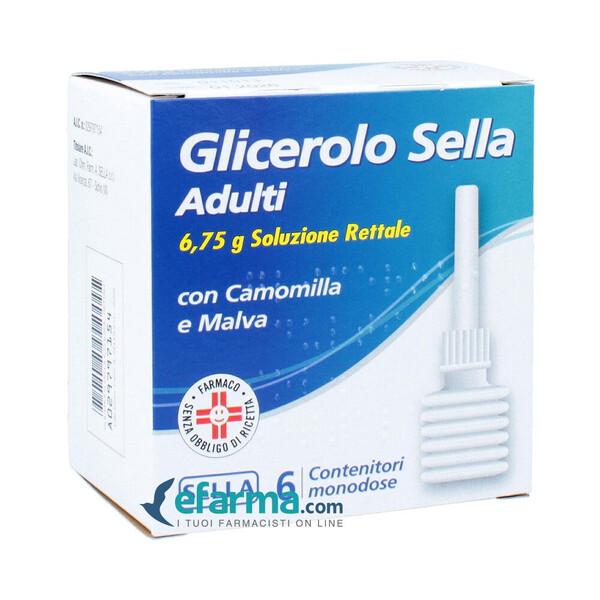 Glicerolo Sella Adulti 6,75g Soluzione Rettale 6 Contenitori Monodose con Camomilla e Malva