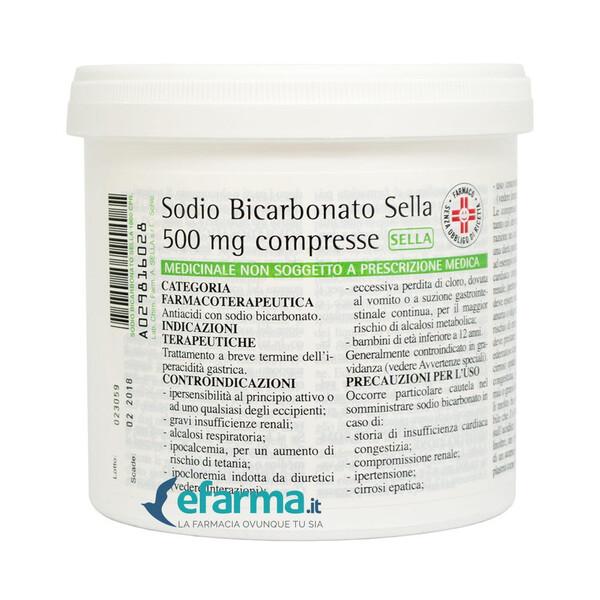 Sodio Bicarbonato Sella 500 mg 1000 Compresse