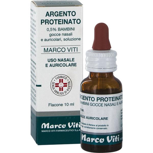 Argento Proteinato Marco Viti 0,5% Bambini Decongestionante Gocce 10 Ml