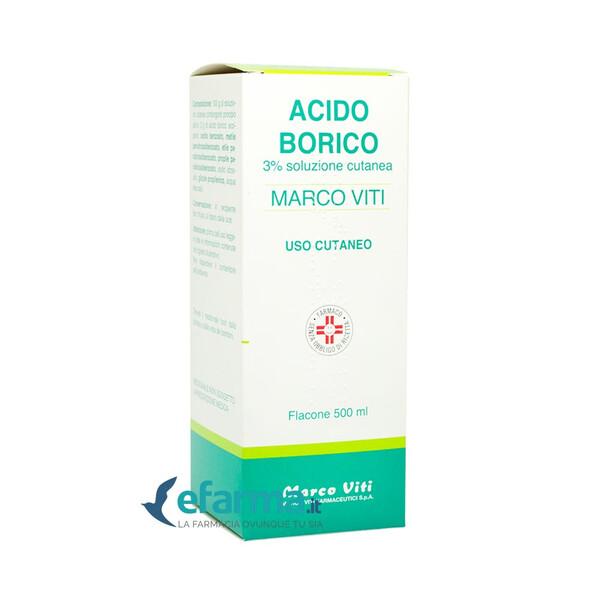 Acido Borico Marco Viti Soluzione Cutanea 3% Antisettico 500 Ml