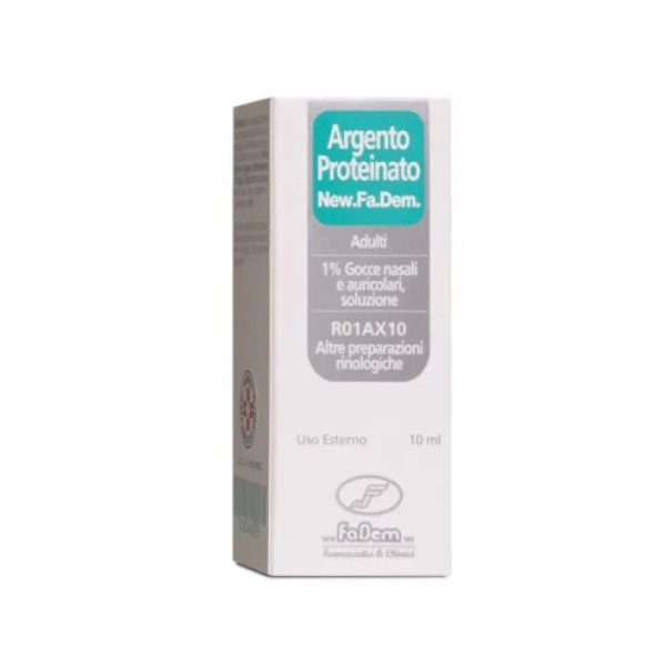 Argento Proteinato New Fadem 1% Gocce Nasali e Auricolari 10 ml
