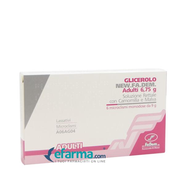 Glicerolo New Fadem Adulti 6,75g Soluzione Rettale 6 Microclismi Con Camomilla e Malva