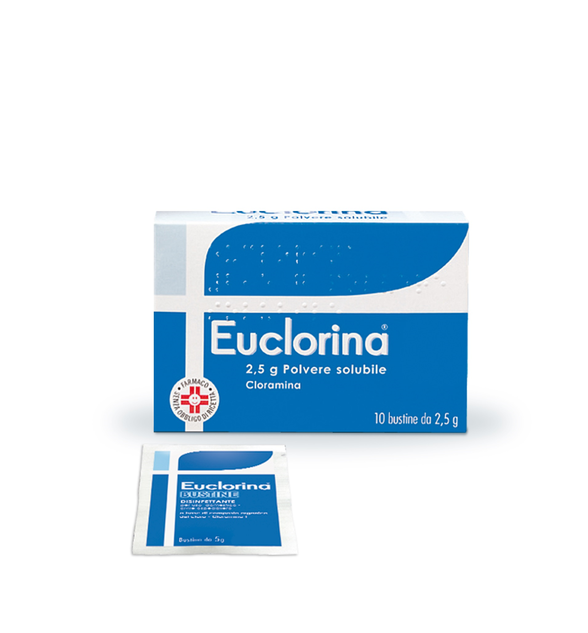 Euclorina Polvere Solubile Cloramina Disinfettante 10 Bustine 2,5 gr