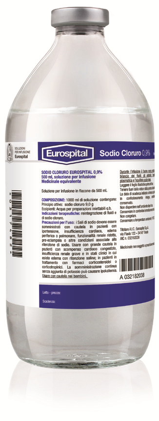 Sodio Cloruro Eurospital 0,9% 500 ml