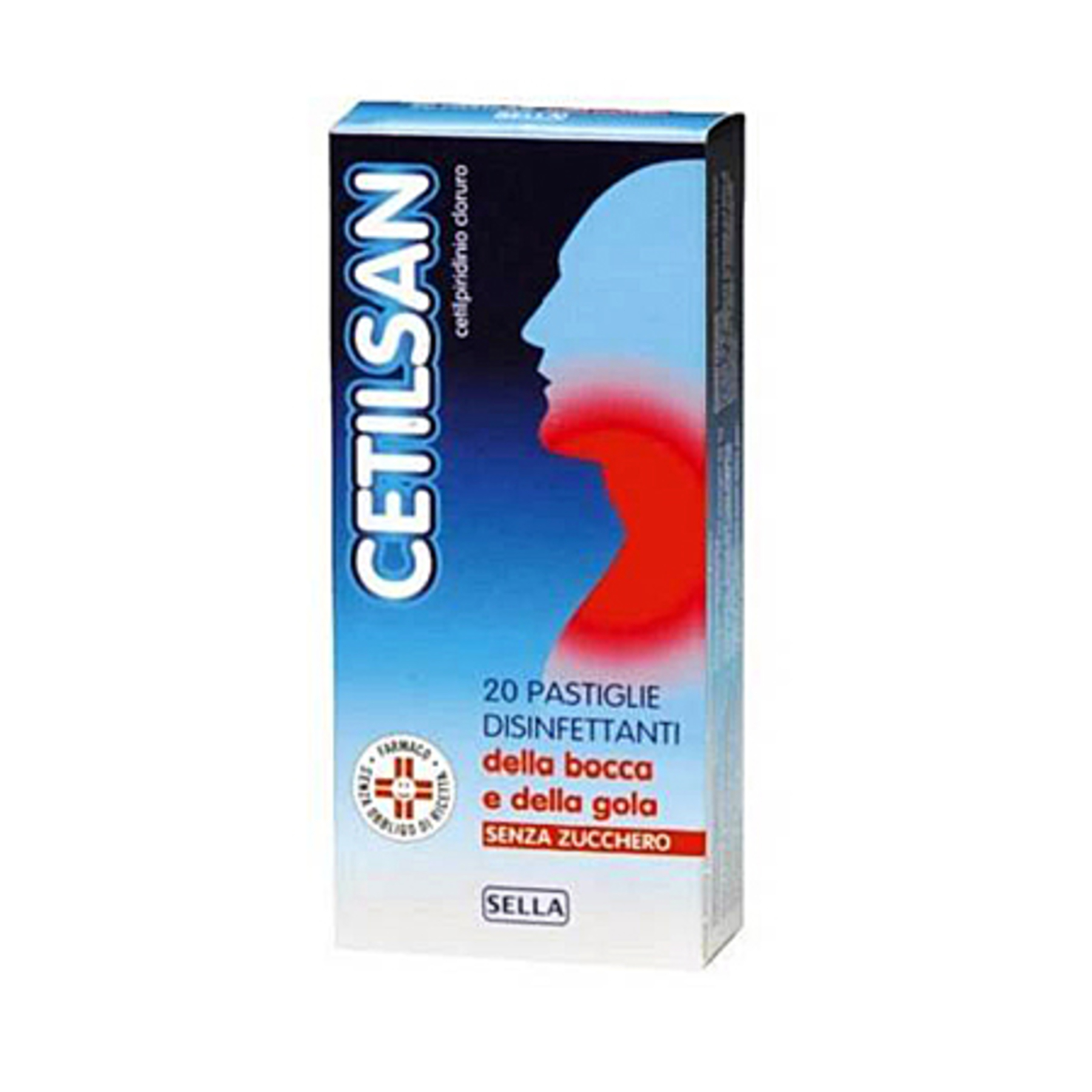 Cetilsan 3 mg - Antisettico per il mal di gola in pastiglie senza zucchero, 20 pastiglie