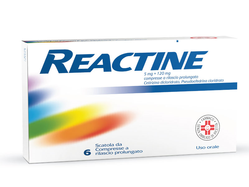Reactine Allergia Antistaminico Rinite Allergica e Rinorrea 6 Compresse — confronto prezzi
