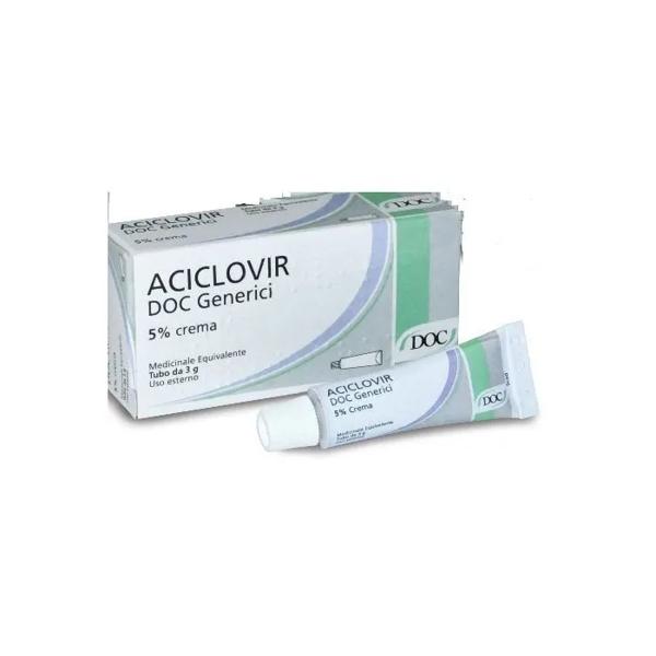 Doc Generici Aciclovir Crema 5% Trattamento Herpes Tubetto Da 3 G