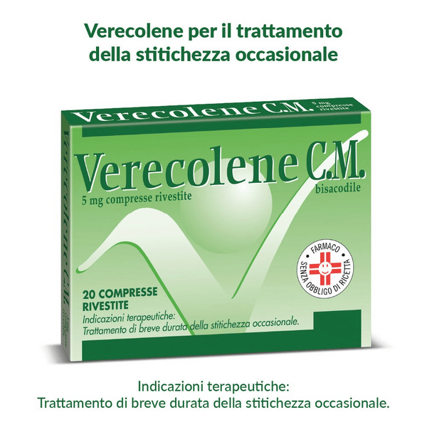 Verecolene C.M. 5mg Bisacodile Stitichezza Occasionale 20 Compresse Rivestite