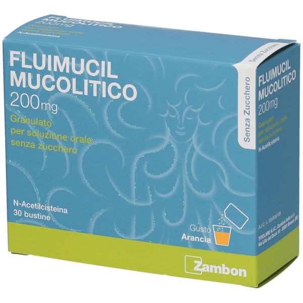 Fluimucil Mucolitico 200 mg Granulato 30 Bustine Senza Zucchero