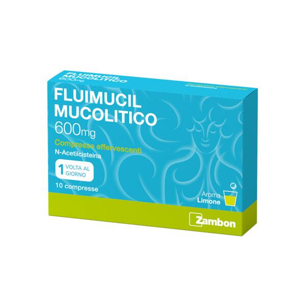 Fluimucil Mucolitico 600 mg N–acetilcisteina 10 Compresse Effervescenti