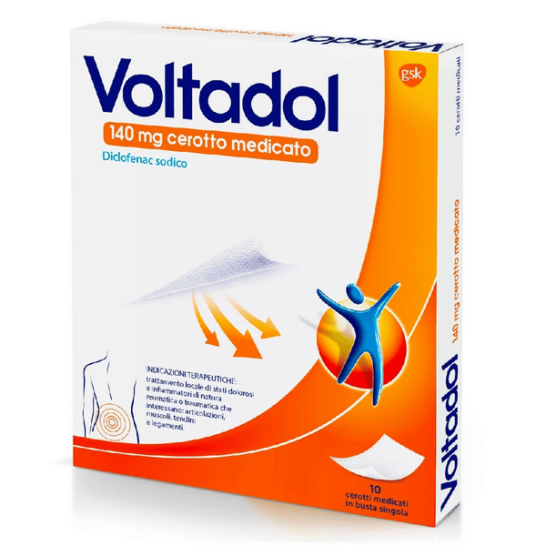 Voltadol Antinfiammatorio 140mg Diclofenac Dolori Muscolari Mal di Schiena 10 Cerotti Medicati