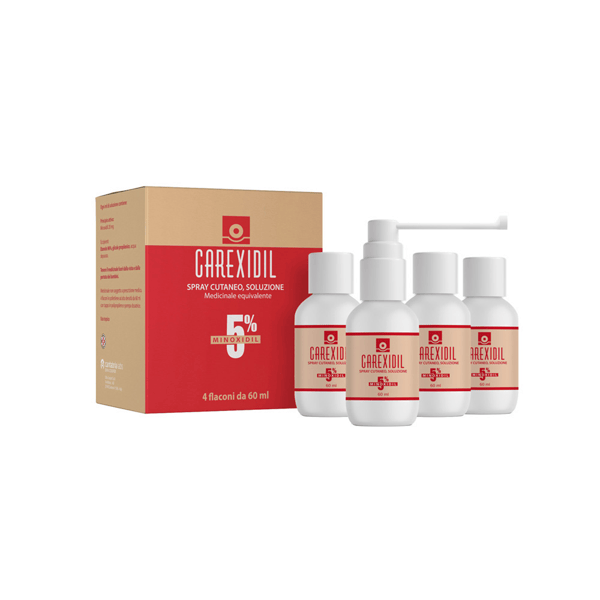 Carexidil 5% Spray Cutaneo Soluzione 4 Flaconcini