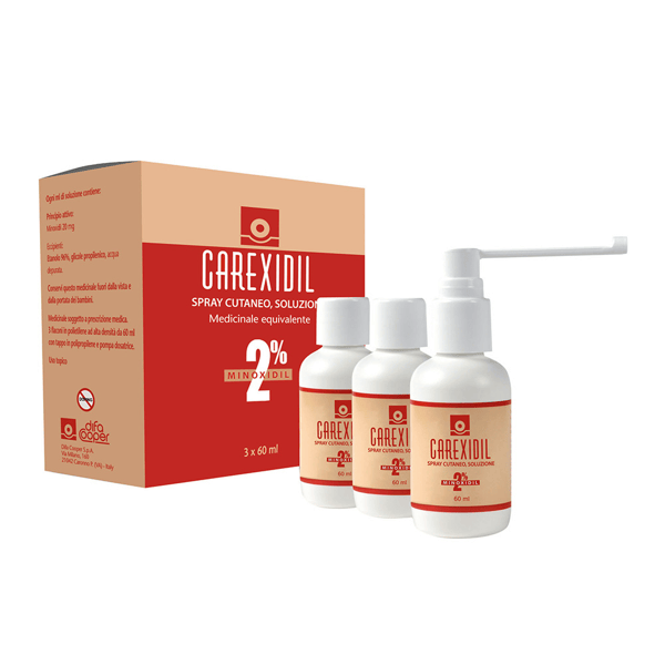 Carexidil 2% Spray Cutaneo Contro Alopecia Androgenica 3x60ml
